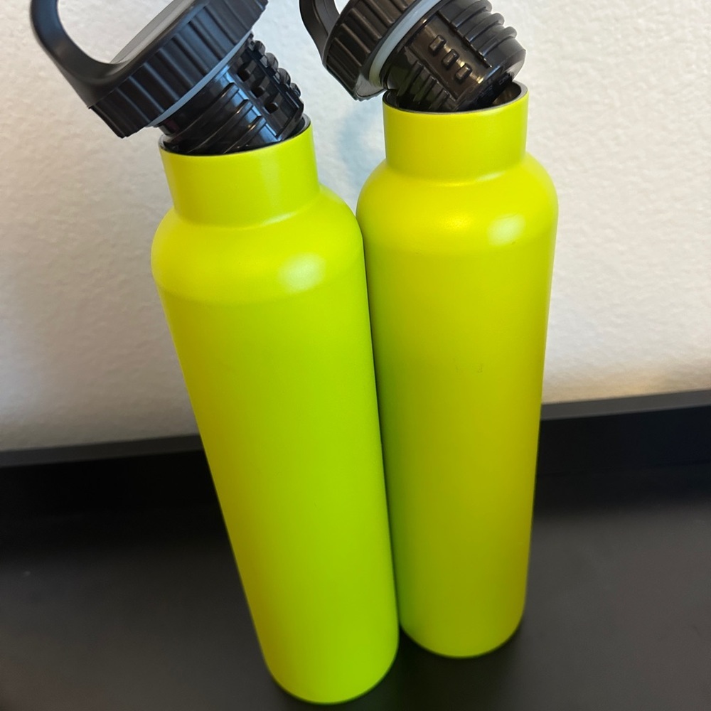 Set of Two Fifty Fifty Bright Green Water Bottles